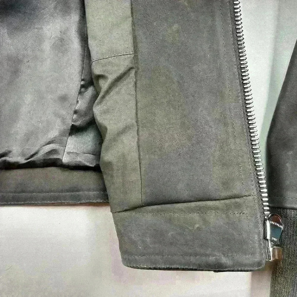 RICK OWENS Men Zipped Calf Leather Jacket in Dark Dust Size 38US - Picture 15 of 16